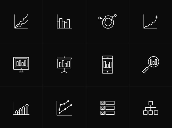 数据统计分析主题矢量图标素材 Analysis Vector Icons