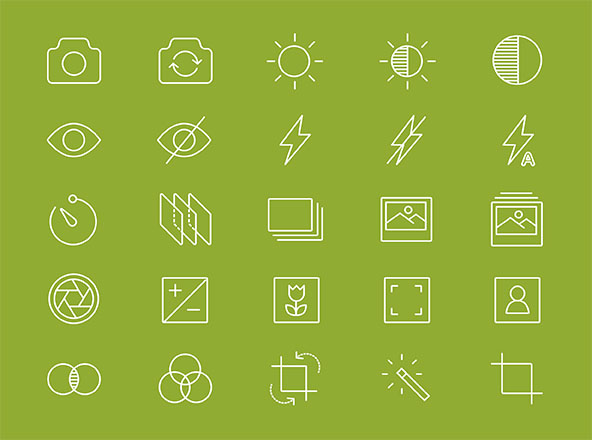 摄影主题线性矢量高清实用图标精选 Photography Line Icons