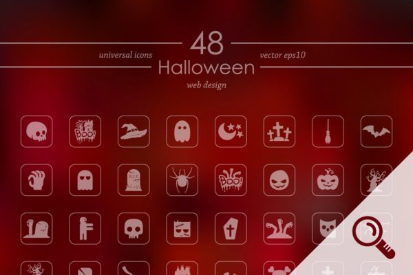 48个万圣节矢量图标素材集合精选合 48 HALLOWEEN icons
