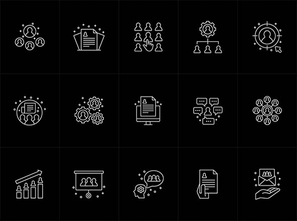 人力资源主题矢量图标设计素材 Human Resources Icons