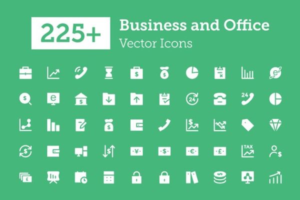 225+商业和办公图标集合精选  225+ Business and Office Icons