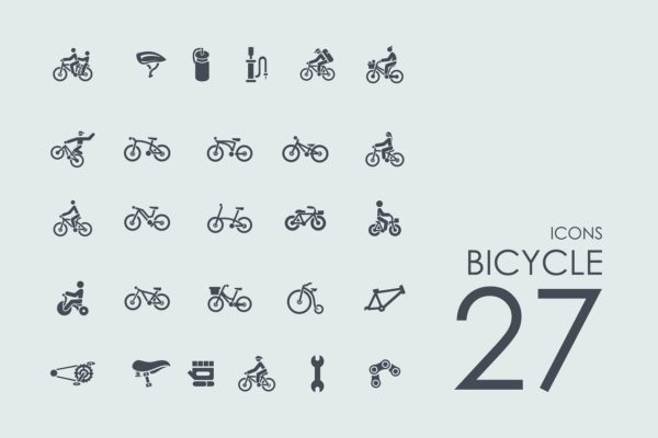 27个自行车图标  27 Bicycle icons