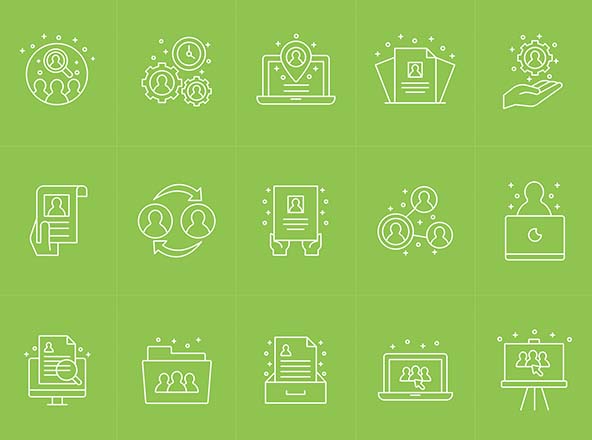 人力资源主题矢量线性图标素材v2 Human Resources Vector Icons Part 2