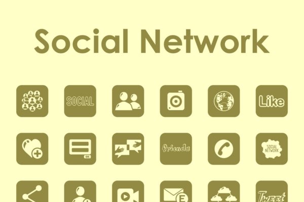 一组简单社交应用图标集合精选 social network simple icons