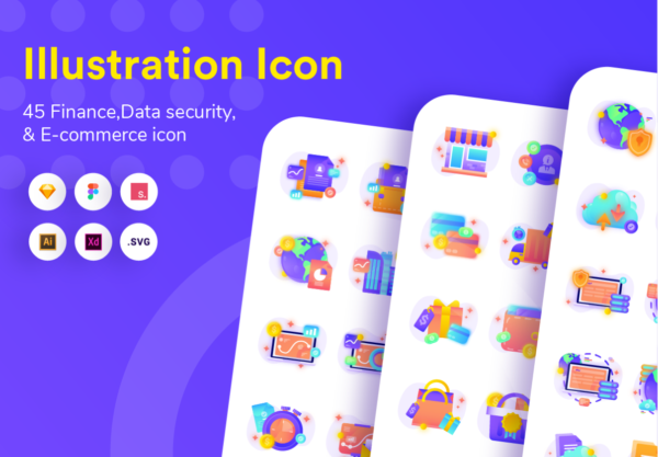 蚂蚁素材下午茶：金融安全矢量图标设计素材下载[Sketch,AI,XD,Fig]