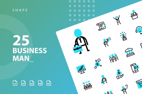 商业主题矢量图形图标设计素材 Businessman Shape