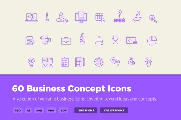 30枚商业概念矢量图标素材 30 Business Concept Icons