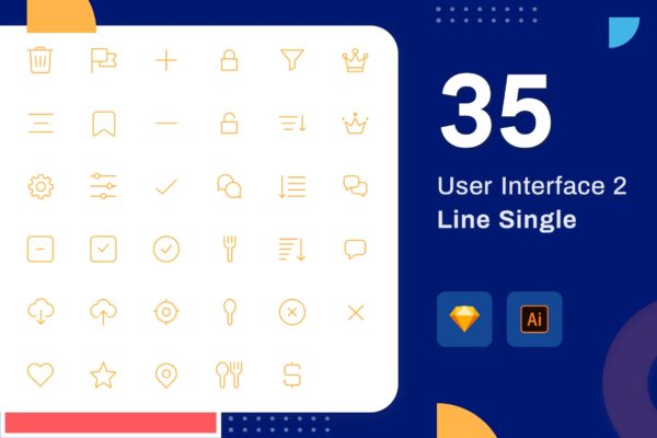 Line Senja图标系列：用户界面设计矢量线性图标素材1 Line Senja – User Interface 2