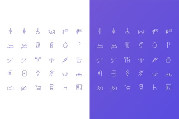 咖啡主题极简设计风格矢量线性图标素材 Simple Vector Icons Set for Сafe