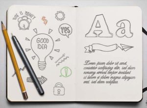 好用的铅笔手绘photoshop图层样式设计素材模板