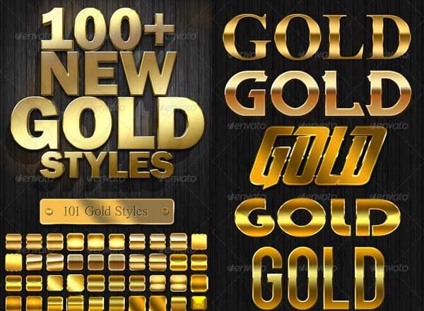 简易实现的photoshop黄金字体图层样式设计素材模板[PSD]