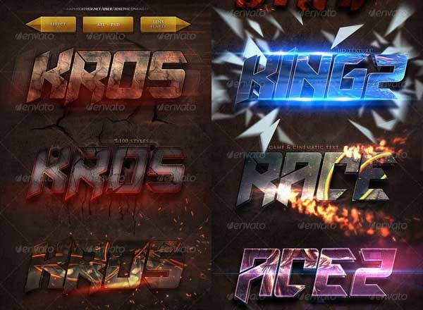 游戏海报特效字体photoshop字体图层样式设计素材模板[PSD]