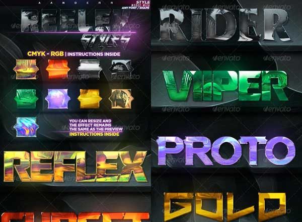 简易实现反射效果的photoshop图层样式设计素材模板[PSD]