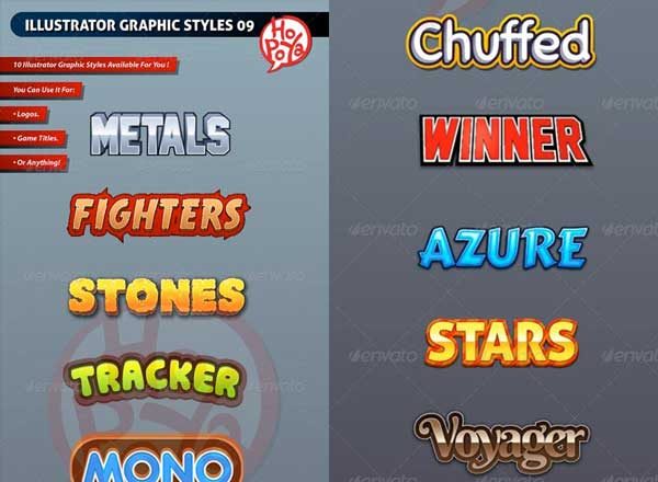 矢量的AI字体特效图层样式设计素材模板[Ai]