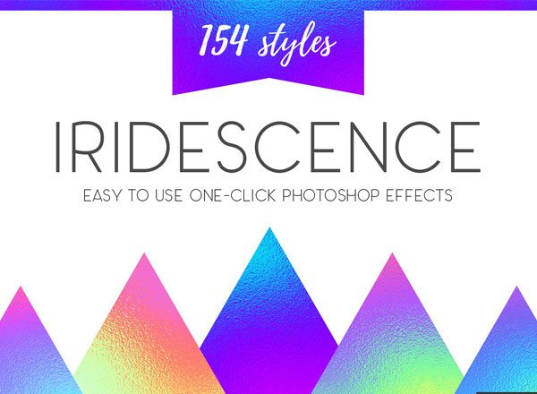 彩虹色 PS 特效图层样式设计素材模板 Iridescence – bright styles
