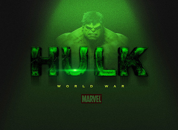 复仇者联盟绿巨人浩克photoshop3D图层样式设计素材模板