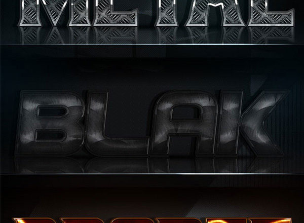 史诗般的金属质感图层样式设计素材模板大集合