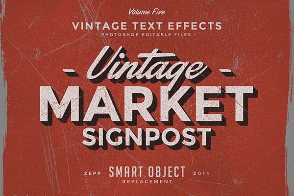 10款复古文本效果的图层样式设计素材模板文件[psd]