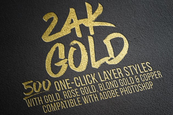 500款奢华金箔风格图层样式设计素材模板[3.75GB] 500 Gold Foil Layer Styles Photoshop