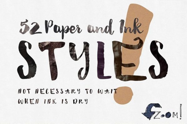 52款纸张&墨水PS样式图层 52 Paper&Ink Photoshop Styles