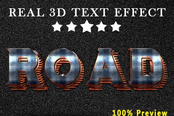 真实3D文字效果的PS图层样式设计素材模板 Real 3D Text Effects [psd]