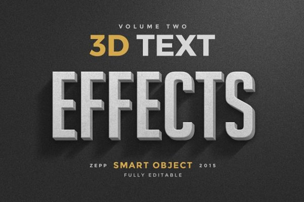 3D 文本图层样式设计素材模板合集 3D Text Effects Vol.2