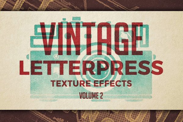 复古活版印刷效果图层样式设计素材模板 Vintage Letterpress Effects Vol.2