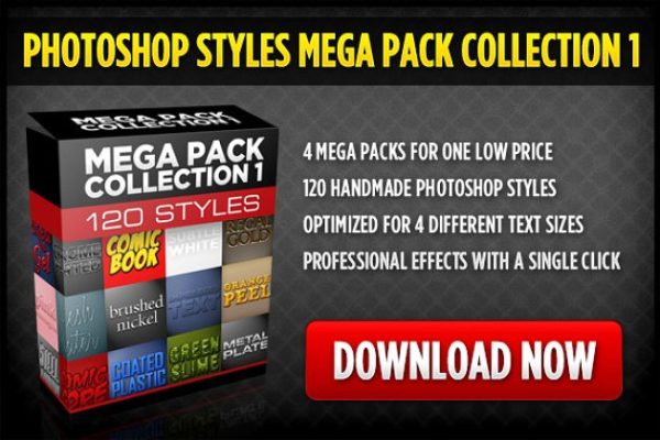 120个经典优质Photoshop图层样式设计素材模板大合集 Photoshop Styles Mega Collection 1