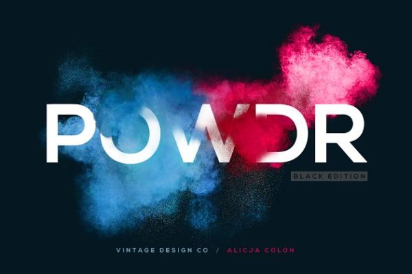 叹为观止的彩色粉末图层样式设计素材模板 POWDR – Black Edition