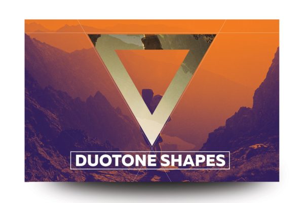 双色调几何形状PSD分层设计素材模板 Duotone Geometric Shapes