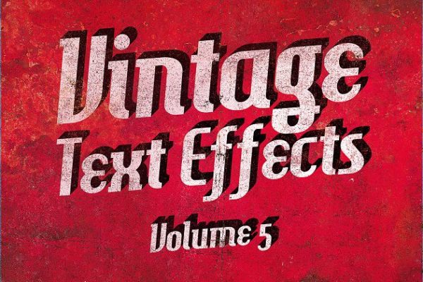 复古做旧风格文本图层样式设计素材模板v5 Vintage Text Effects Vol.5