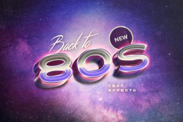 复刻80s年代文本图层样式设计素材模板 Back to the 80s Retro Text Effects
