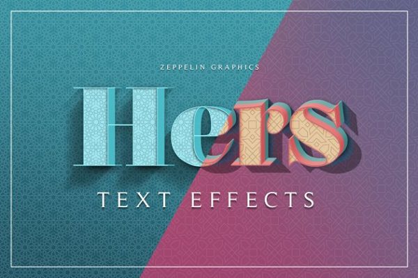 女性柔美色彩3D文本图层样式设计素材模板 Hers 3D Text Effects