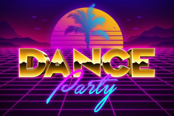 复刻80s年代风格文本图层样式设计素材模板v2 80s Text Effects Vol. 2