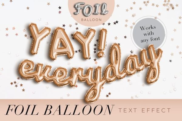 逼真的金箔气球文字效果 FOIL BALLOON TEXT EFFECT
