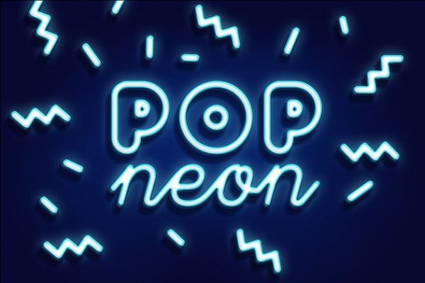 潮流霓虹灯效果PS图层样式设计素材模板 POP NEON STYLE