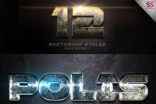 12款炫酷3D金属特效PS字体样式Vol.11