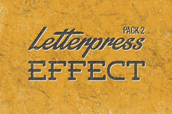 复古风格凸版印刷纹理PS图层样式设计素材模板