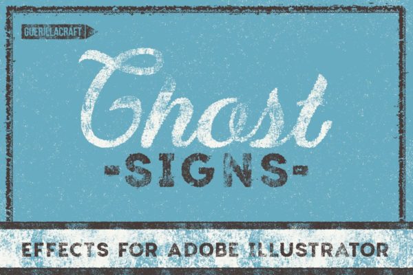 怀旧粉刷文字效果AI图层样式设计素材模板 Ghost Signs for Adobe Illustrator