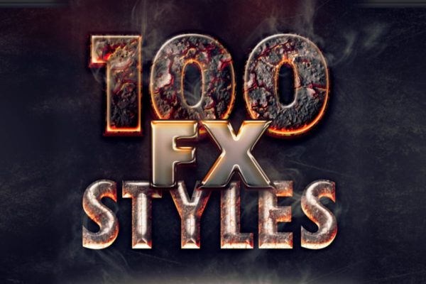 100款精美PS字体样式合集 100 Photoshop Layer Styles Bundle – Text Effect