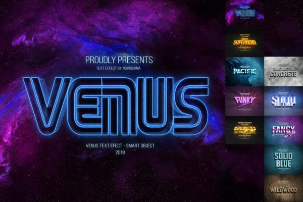 10款炫酷发光字体效果PSD分层设计素材模板 Text Effects Bundle – 10 PSD