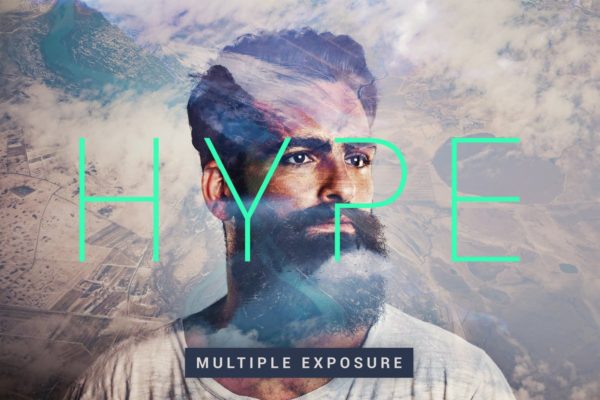 炫酷多重曝光效果照片处理PS图层样式设计素材模板 Hype | Multiple Exposure FX