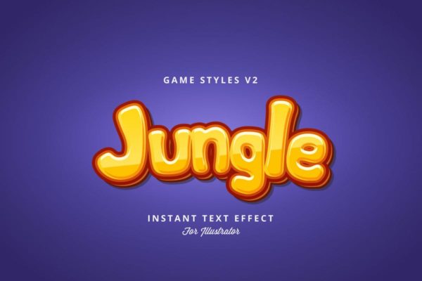 创意游戏字体设计特效AI图层样式设计素材模板v2 Game Styles for Illustrator V2