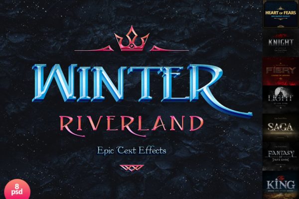 史诗文字标题字体效果PSD图层样式设计素材模板 Epic Text Effects