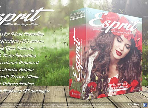 ESPRIT一款高端图像哑光处理的PS动作工具模板合集[atn]