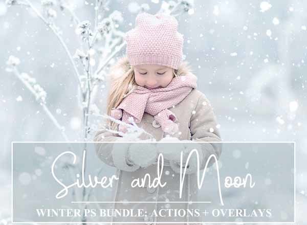 浪漫冬日温馨PS动作工具模板叠加纹理