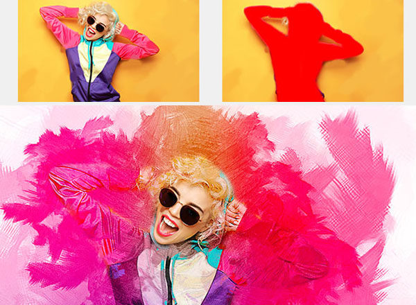 五彩缤纷手绘水彩风格PS动作工具模板 Colorful Sketch Photoshop Action