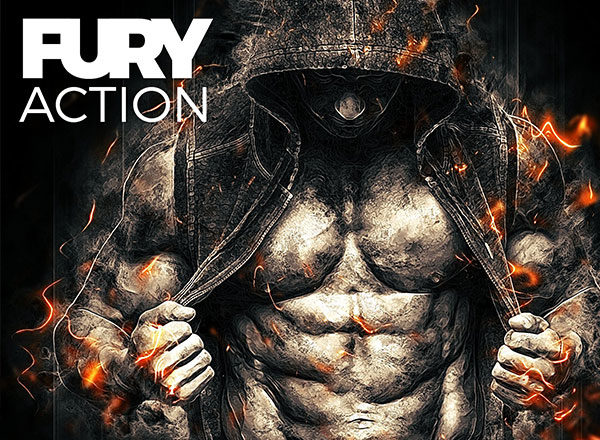 火爆震撼的超强视觉冲击力PS动作工具模板 Fury Action