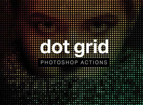 帅气波点网格PS动作工具模板 Dot Grid Photoshop Actions