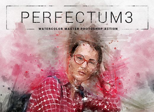 大师级水彩画效果处理的ps动作 Perfectum 3 – Watercolor Master Photoshop Action